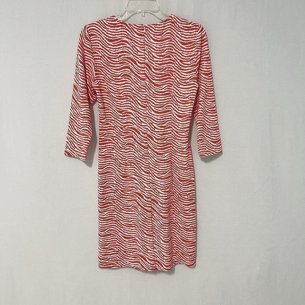 J McLaughlin Sophia Dress Women’s XS Orange Catalina Cloth Sheath Radio Waves - Picture 5 of 11